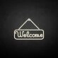 'Welcome' neon sign