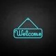 'Welcome' neon sign