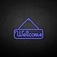'Welcome' neon sign