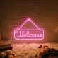 'Welcome' neon sign