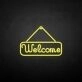 'Welcome' neon sign