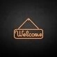'Welcome' neon sign