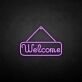 'Welcome' neon sign
