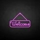 'Welcome' neon sign