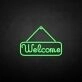 'Welcome' neon sign