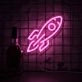 Rocket Ship Neon Sign Ideal for space-themed rooms and kids' spaces
