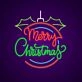 Merry Christmas Neon Sign Celebrate the festive season