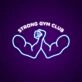 Strong Gym Club Neon Sign Motivate yourself at the gym