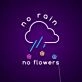No Rain No Flowers Neon Sign Inspire resilience and growth