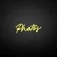 'Photos' neon sign