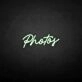 'Photos' neon sign
