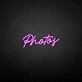 'Photos' neon sign