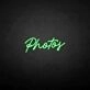 'Photos' neon sign
