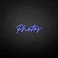 'Photos' neon sign