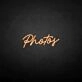 'Photos' neon sign
