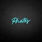 'Photos' neon sign