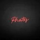 'Photos' neon sign