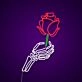 Skeleton Hand Holding Rose Neon Sign Add an edgy and romantic vibe