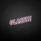 Glass!!!' neon sign