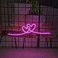 Double Heart Neon Sign Perfect for romantic and loving spaces