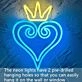 Golden Crown and Ice Blue Heart Princess Neon Sign Kids Room
