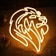 Golden Lion Head Neon Sign Living Room Accent