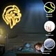 Golden Lion Head Neon Sign Living Room Accent
