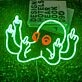 Green Octopus with Red Eyes Neon Sign Kids Room Fun