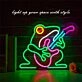 Guitar-Playing Frogs Neon Sign Music Room Fun
