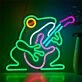 Guitar-Playing Frogs Neon Sign Music Room Fun
