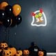 Halloween Hand Held Pumpkin Imp Neon Sign Spooky Season