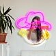 Hat Styling Neon Mirror Sign Fashion Studio Vibes