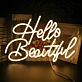 Hello Beautiful Neon Sign Bedroom Inspiration