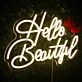 Hello Beautiful Neon Sign Bedroom Inspiration