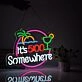 It's 5 O'clock Somewhere Green Coconut Beach Sun Wine Glass Neon Sign Bar Time