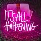 It's All Happening Deep Pink Neon Sign Party Vibes