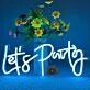 Let's Party Deep Pink Neon Sign Celebration Time