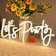 Let's Party Deep Pink Neon Sign Celebration Time