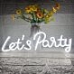 Let's Party Deep Pink Neon Sign Celebration Time