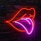 Red Lips Bedroom Wall Mounted Neon Sign Bold Accent