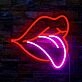 Red Lips Bedroom Wall Mounted Neon Sign Bold Accent
