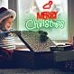 Santa Hat and Merry Christmas Neon Sign Holiday Cheer