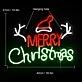Santa Hat and Merry Christmas Neon Sign Holiday Cheer