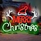 Santa Hat and Merry Christmas Neon Sign Holiday Cheer
