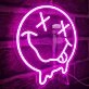 Smiley Face Deep Pink Neon Sign Bedroom Happy Vibes