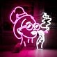 Smoking Woman Deep Pink Neon Sign Chic Bar
