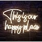 This Is Our Happy Place Warm White Neon Sign Cozy Home