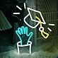 Throw Graduation Hats Neon Sign Celebration