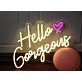 Warm White Hello Gorgeous Neon Sign Bedroom Charm