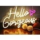 Warm White Hello Gorgeous Neon Sign Bedroom Charm